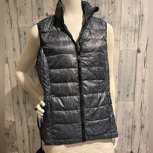 32 degrees heat denim look packable down jacket with travel bag